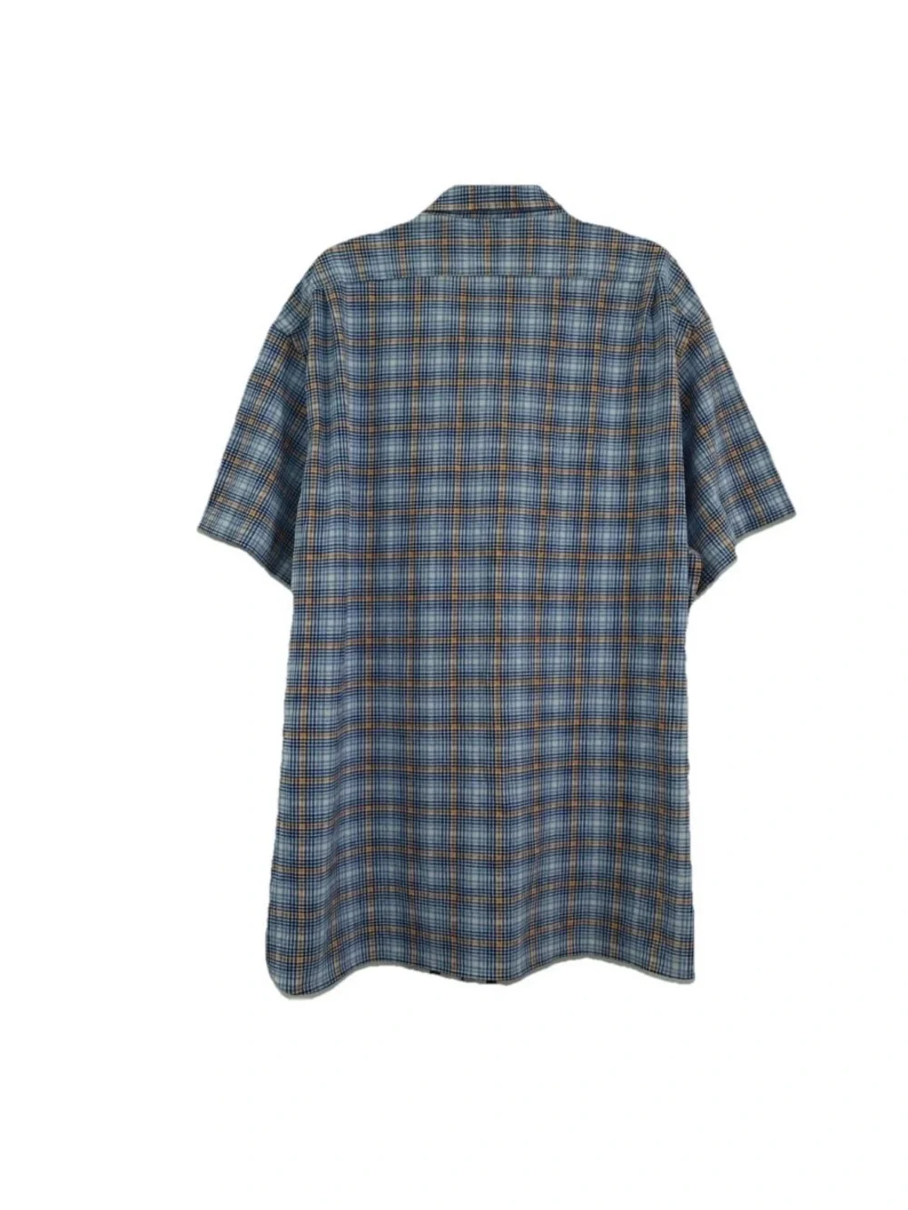 Daniel Cremieux SS Knit Button Down Shirt Blue Plaid Sz XXL Business Casual